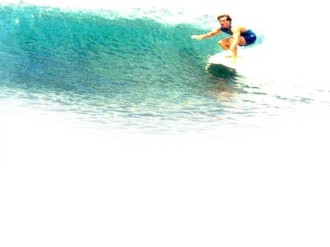 Surfer Hanging 10 Background Image