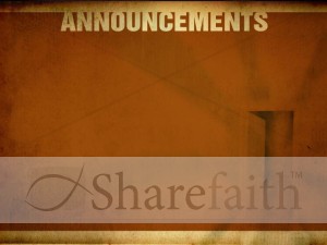 Announcements Worship Service Background