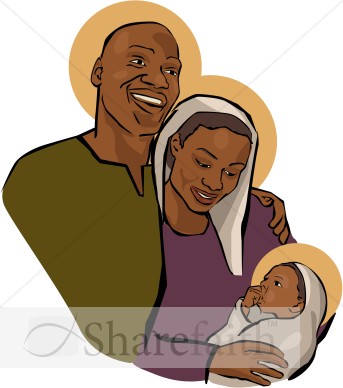 African American Holy Family Clipart