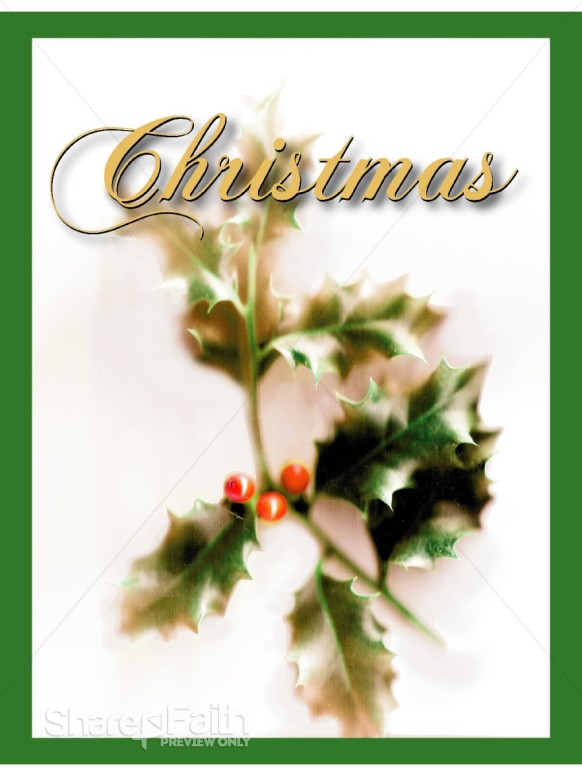 Christmas Holly Bulletin Cover