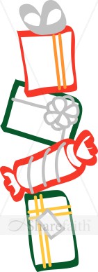 Stack of Wrapped Presents Clipart