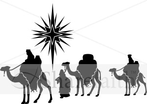 Nativity Star and Magi Silhouette