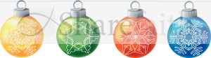 Snowflake Christmas Bulbs Clipart