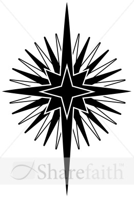 Big Nativity Star in Black and White