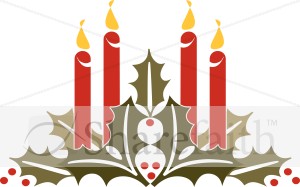 Holly and Candles Clipart
