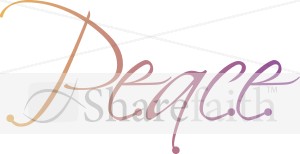 Rainbow Peace Word Art