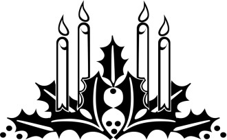 Advent Wreath and Candles in Black and White