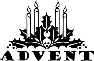 Black and White Advent Word Art