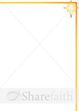 Orange Nativity Star Border