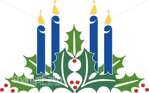Blue Advent Candles Clipart