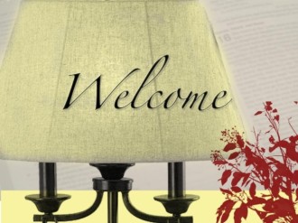Lamp with Bible and a Welcome