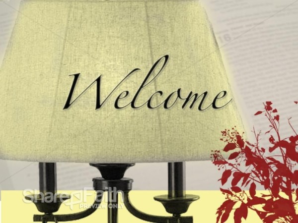 Lamp with Bible and a Welcome