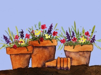 Three Flower Pots