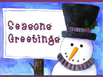 Snowman Seasons Greetings PowerPoint