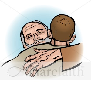 Father Welcomes Prodigal Son Clipart