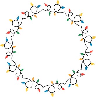 Circular Christmas Lights Border
