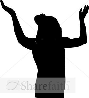 Female Praising Silhouette