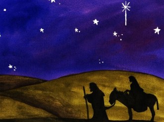 Joseph and Mary Traveling Religious Photo