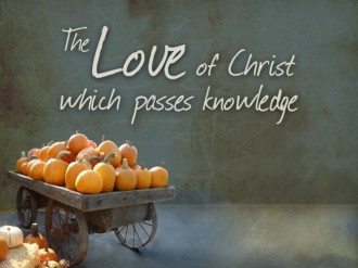 Pumpkin Photo with Love of Christ Saying