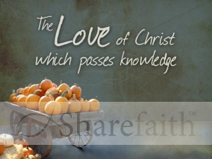 Pumpkin Photo with Love of Christ Saying
