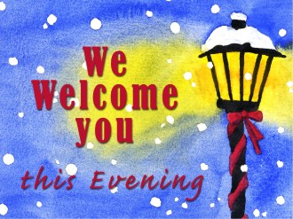 Welcome with Winter Lamp