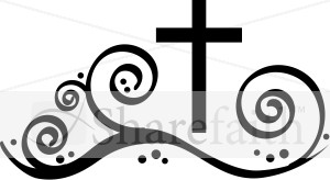 Spiral Curly Cross Clipart