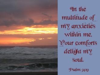Ocean and Sunset with Psalm