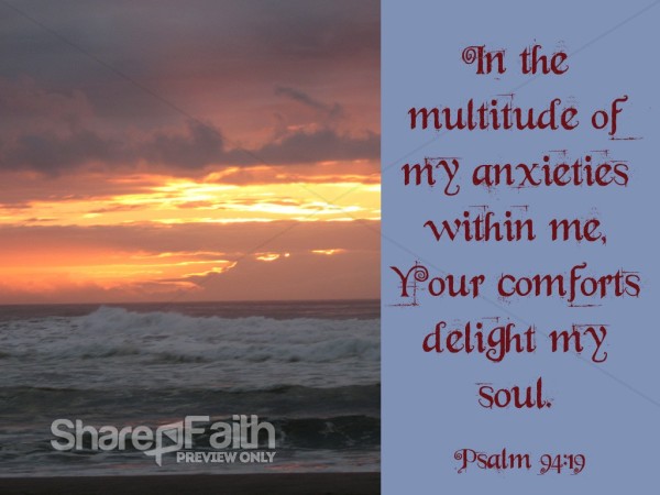 Ocean and Sunset with Psalm