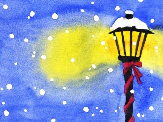 Snow and a Lamp Post Photo