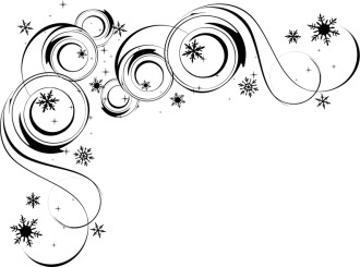 Black Swirls Corner Border