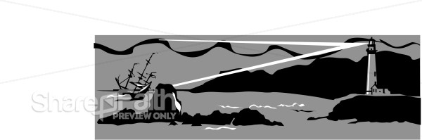 Nighttime at the Lighthouse Clip art