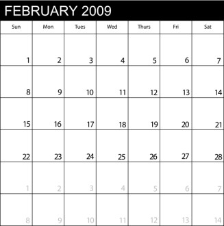 Calendar February 2009