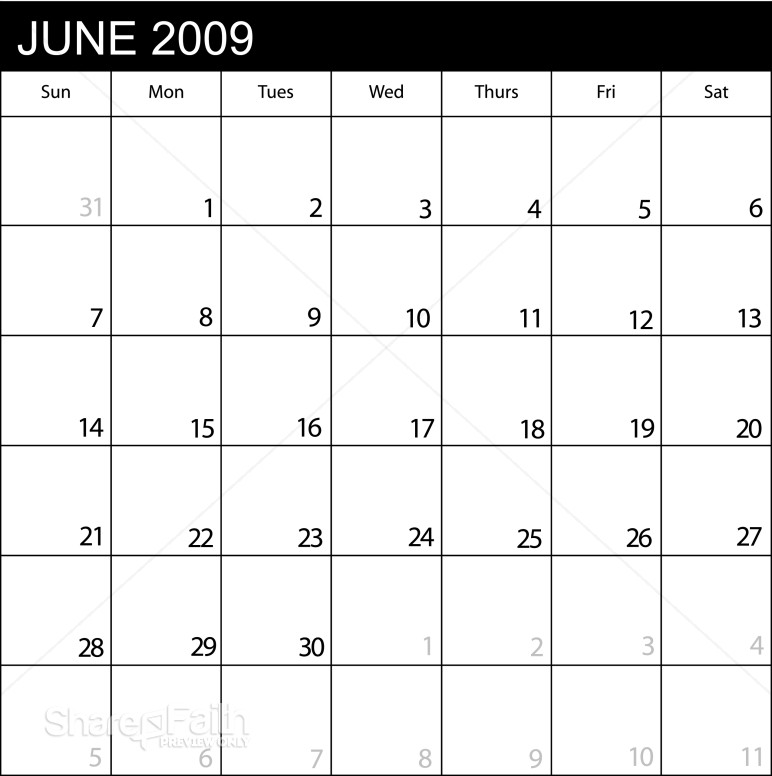 june calendar clip art. Calendar June 2009