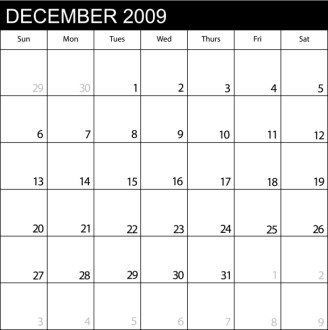 Calendar December 2009