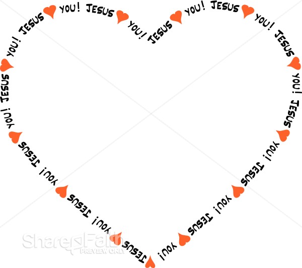 Jesus Loves You Heart Border