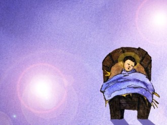 Watercolor Baby Jesus in the Manger