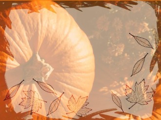 Fall Leaves and Big Pumpkin