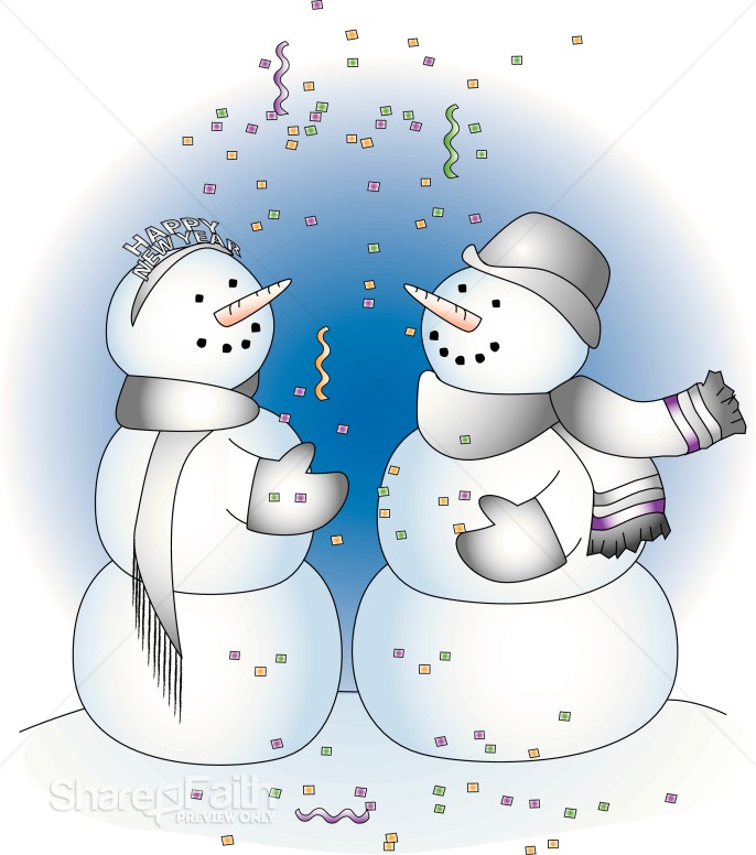 Two Snowman at a Party