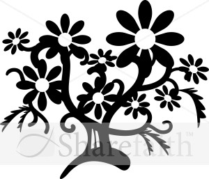 Black and White Flower Tree