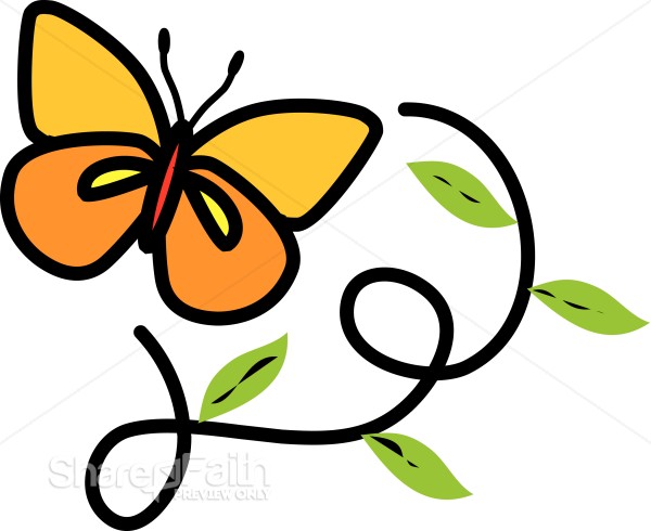 Butterfly and Leaves