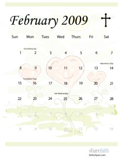 February 2009 Calendar Graphic