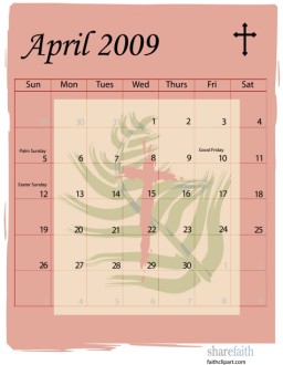 April 2009 Calendar Graphic