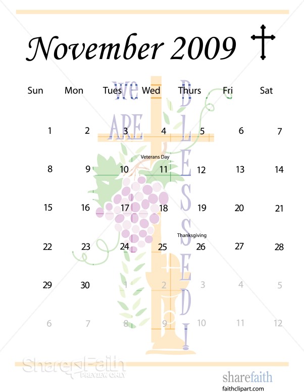 November 2009 Calendar Graphic