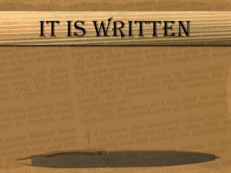 It Is Written Image
