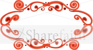 Red Fancy Oval Frame