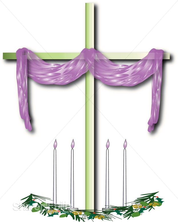 Cloth on Cross with Candles