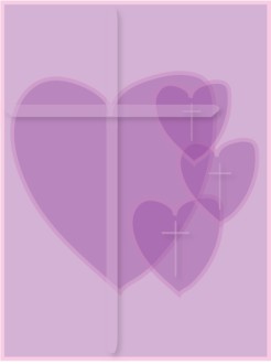 Faded Purple Hearts Background