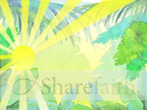 Bright Sun Rays Christian Background