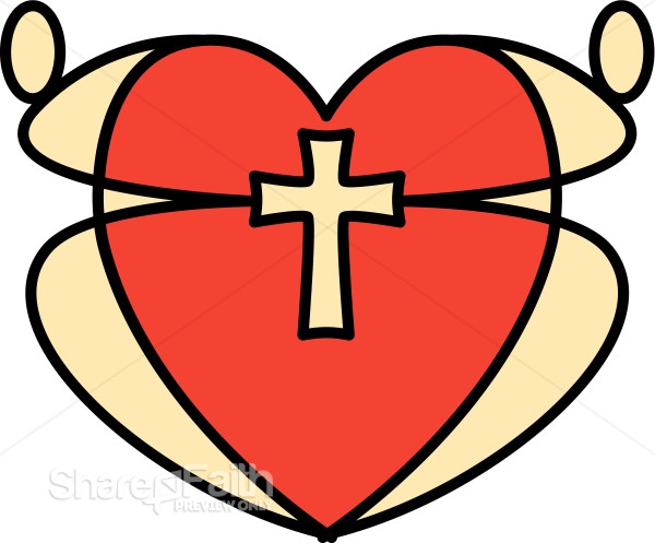 Graphic Heart and Cross
