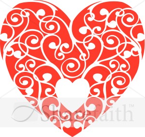 Red Swirls Heart